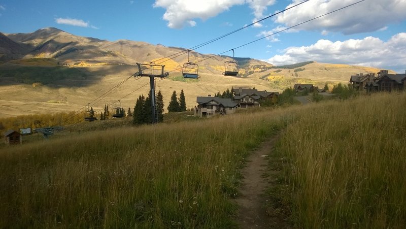 Ski lifts on Lower Meander Trail