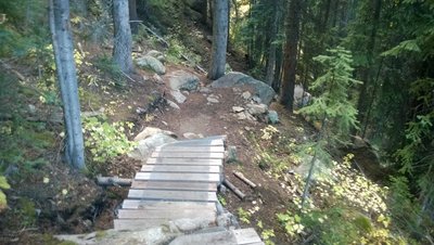 Ramps dropping down into more rock garden