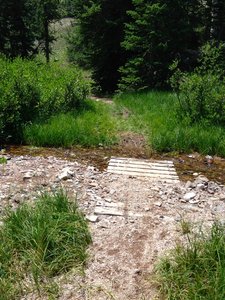 The first stream crossing on Lowder Pond Loop