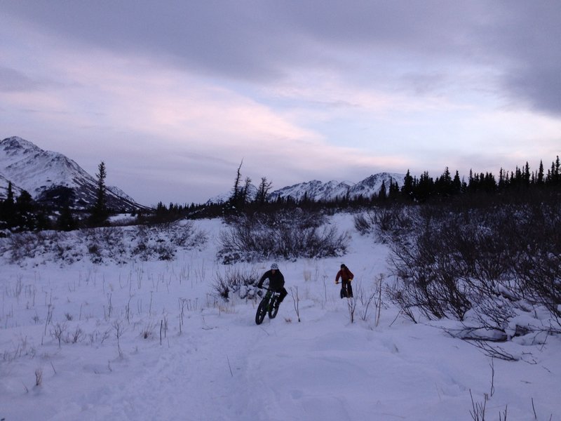 Very rideable in the winter!  If you're first after a fresh snowfall you'll have to pack it down, but the trail sees enough use that it generally stays packed.