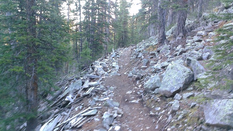 Great Flume trail passes through several rocky, technical sections