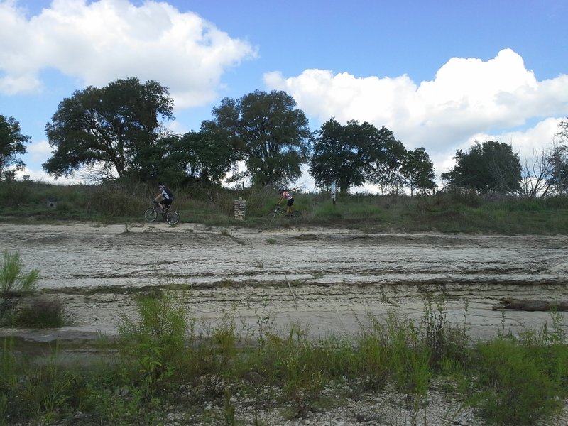 Riding along the north banks of the North Fork San Gabriel River Goodwater Loop