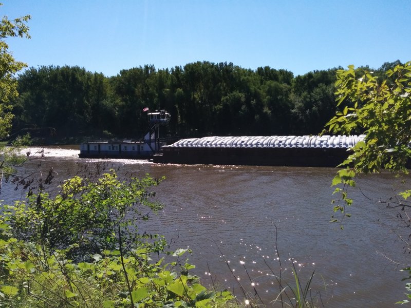 Barge coming through on Minnesota River