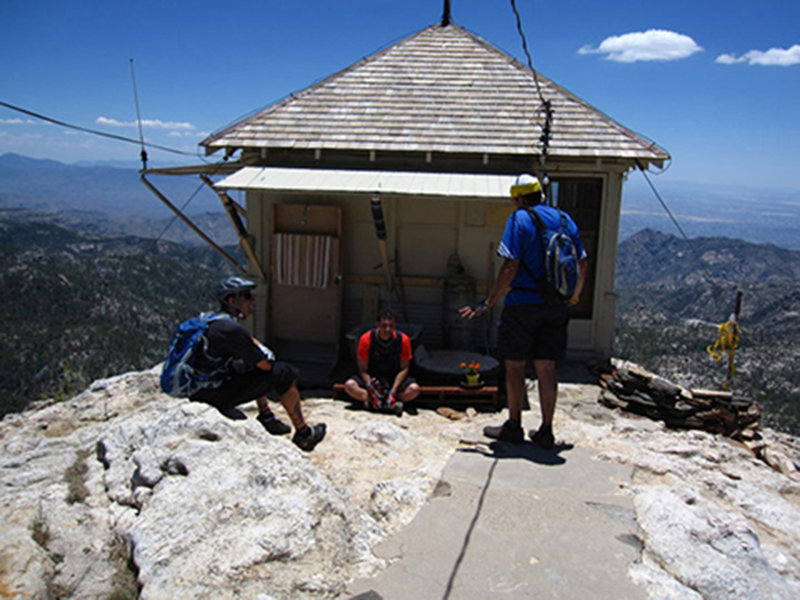 A short walk from the Y before you start climbing, you can see an old but still-in-use fire lookout station.