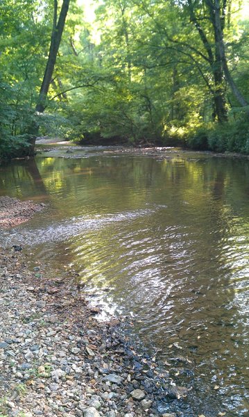 Middle Run- You'll have to cross this! In warm weather can be waded across but is usually too deep to ride through.