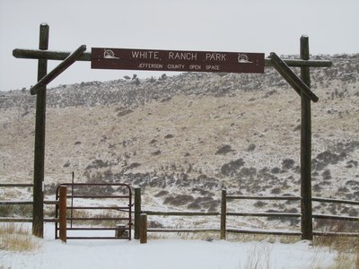 The gate into White Ranch