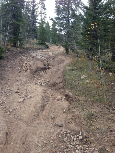 One of many gullied sections on Pierson Park Road