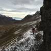 Almost at the top - looking back down the pass.  This is about as narrow as the top portion of Powerline Pass gets.