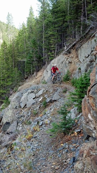 On one of several shelf features of Rock Creek Trail