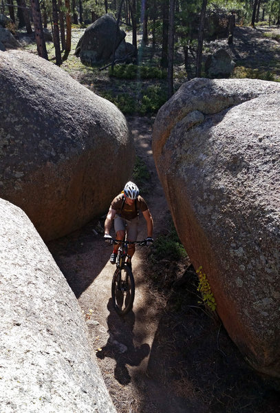 One of the fun sections rolling between granite slabs and boulders, instead of over them.