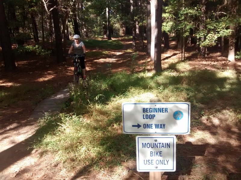 A rider finishing the beginner loop