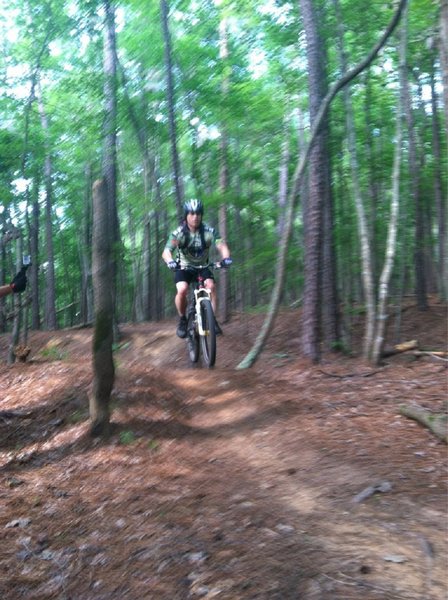 Catching some air on the dirt jump on North Section