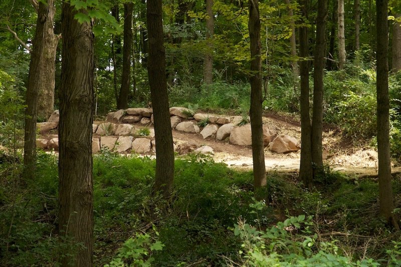 Rock work on Nockamixon MTB trails