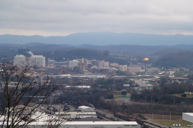 Overlooking Knoxville from the west end of the park.