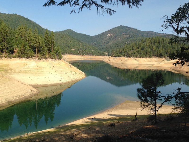 The lake in a drained state from Payette trail