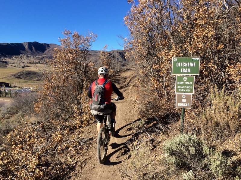 Starting out on the Ditchline Trail at the south end near Viewline Trail, there's a tiny bit of elevation to be gained.