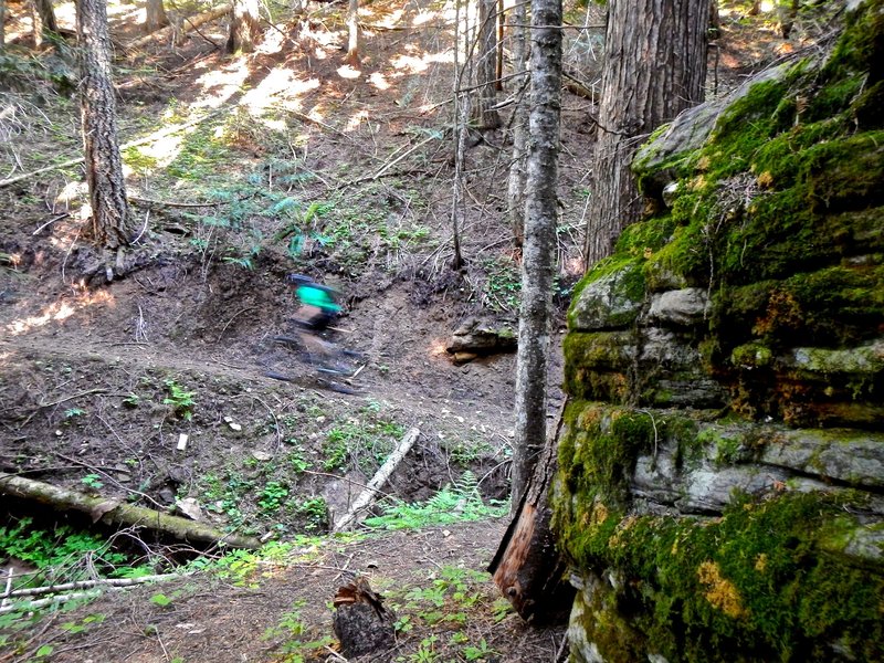 Descending the eastern most trail on Feather Creek Loop