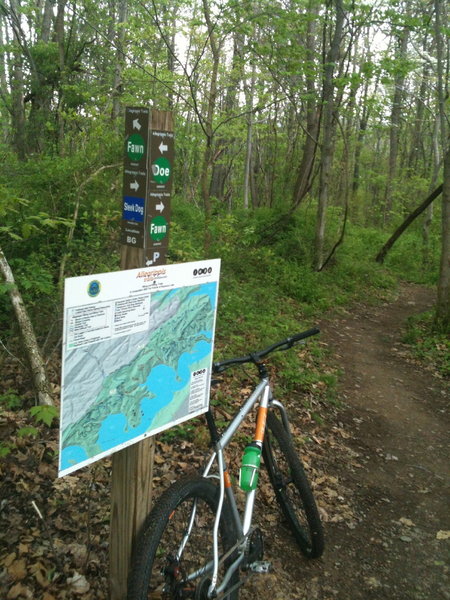 There are a half dozen of these maps scattered through out the trail system and they come in handy.