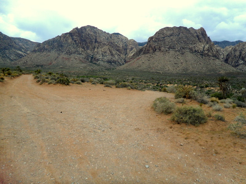 End of South Cut. Trend left for the Beginner Loop, Turn hard left to Inner Loop south or as I typically ride straight ahead down the gully on the Inner Loop north. The north option starts with a descent into a rocky gully then hard pack fast flowing terrain.