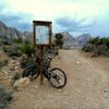 Top of the Inner Loop at the north end. This trail connects with the Landmine Loop here. Trend left to return to the town of Blue Diamond or hard turn right to ride down to connect with a variety of other trails. Both options are excellent.