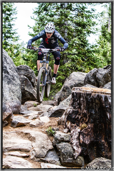 John Frey through a rock section on Funner during the 2012 Oregon Enduro series race.  Photo:  Mike Albright