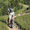 John Percassi riding Fat Tire on Colorado trail from Bolam Pass to Durango, August 2008