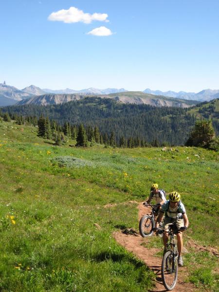 CC leading JP on The Colorado Trail climbing Blackhawk, August 2008.
<br>
Photo taken by Rob Bergstrom