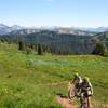 CC leading JP on The Colorado Trail climbing Blackhawk, August 2008.
<br>
Photo taken by Rob Bergstrom