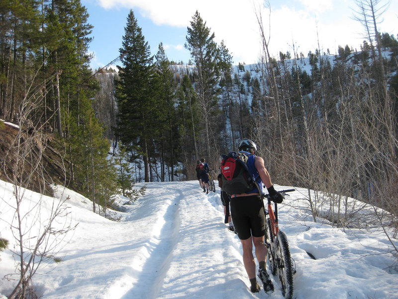 What's a little snow when there is riding to be done.