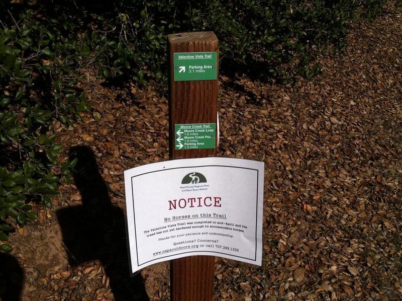 Trail sign at Valentine Vista Trail trailhead