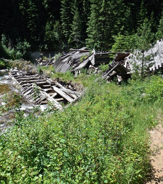 Relics of the past. An old dam along Marble Creek