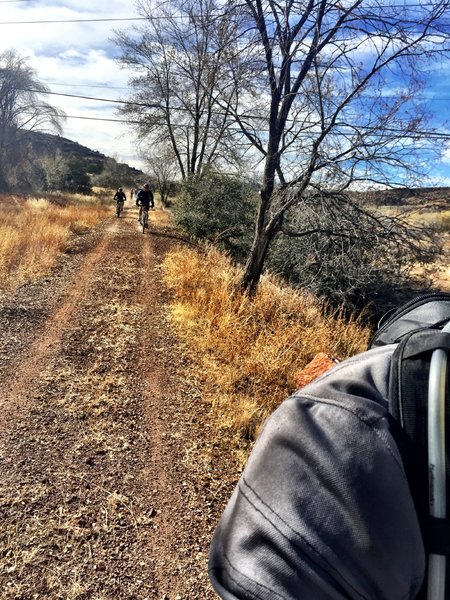 The railroad grade leading to Sundog Ranch Trail