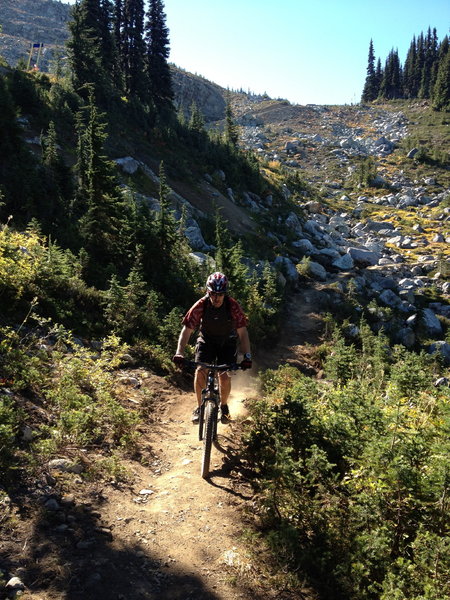 Riding along Top of the World Trail