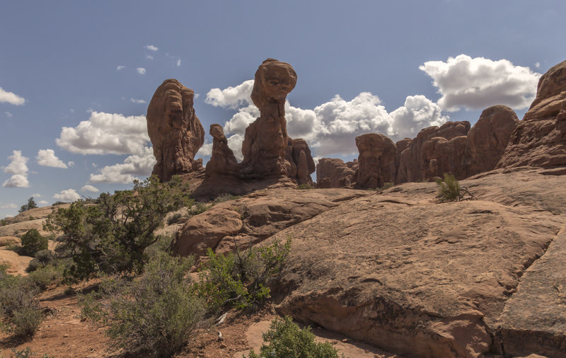 A prime example of some Hoodoo rock formations in Moab.