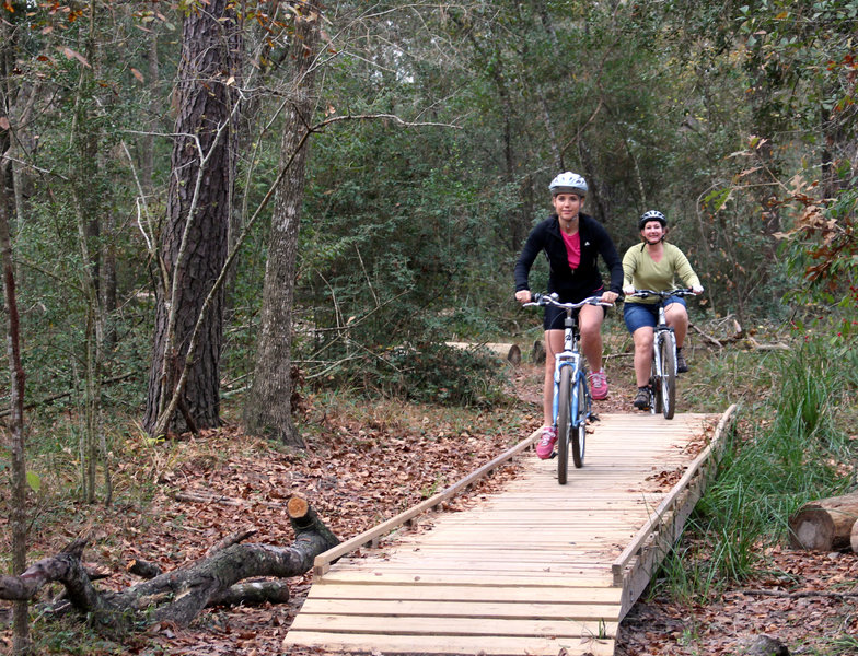 Riders enjoying the bridge