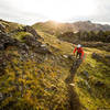 Riding through a lava field above Landmannalagur Hut.