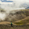 Dropping down to Lake Alftavatn from Jokultungur Pass on the Laugavegur Route.