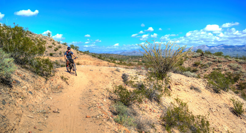 Rippin' the corner on Escondido Trail