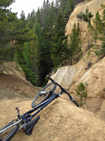 Chasm carved by outflow from gold mining operations above. On Claim Jumper Trail