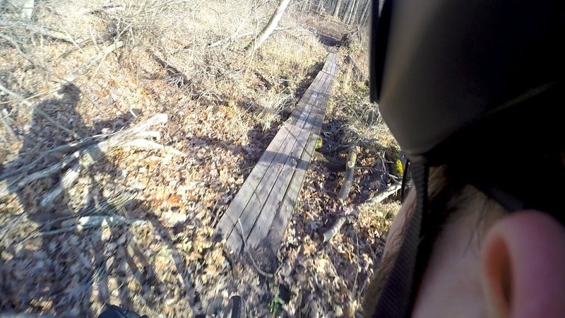 A "Tire Bridge" over one of the swampy sections.