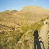 Singletrack begins along the first canyon