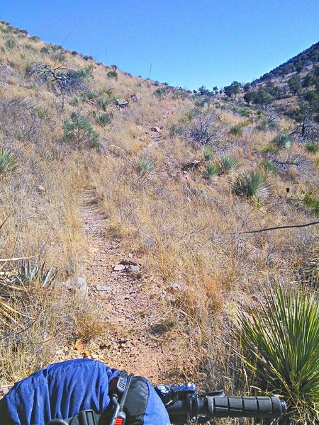 Climbing to the saddle