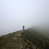 Descending Plains of Abraham Trail in the fog