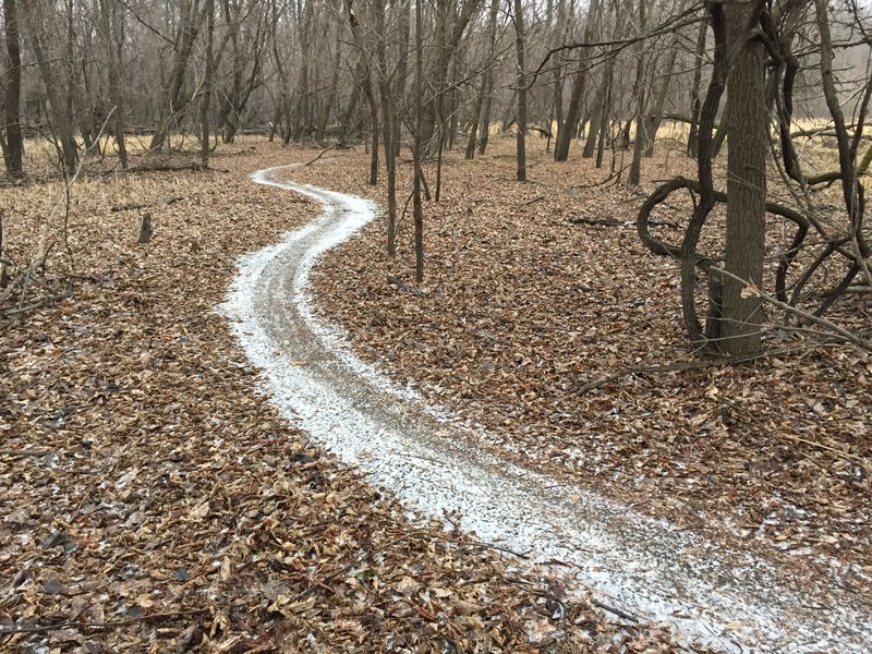 The snow really highlights the trail well.