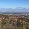 View of IE and Mt Baldy on the up Skyline Drive. You can see the lower parts of the Skyline Drive Trail on the right.