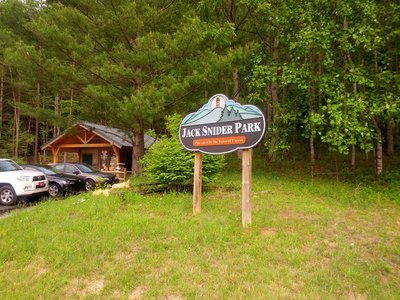 Trailhead parking lot and restrooms