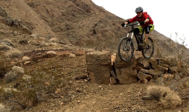 Drop on the climb up Frenchman's Freeride