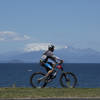 Riding north on the Lions Walk bike trail, towards the marina