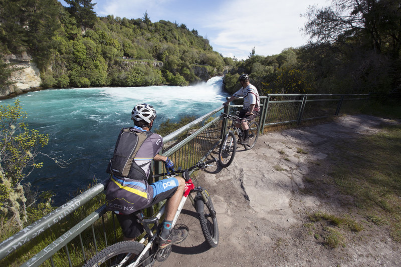 Looking out over the Huka Falls from the lookout