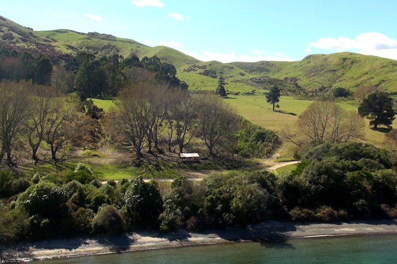 View from Wakaipo Bay looking towards foothills